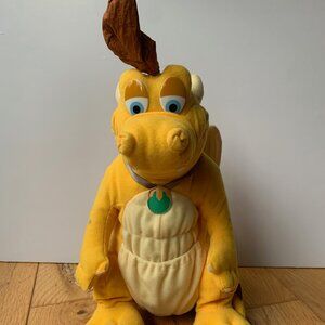 RARE 2000 Quetzal Dragon Tales Plush Hasbro Playskool Yellow Dragon